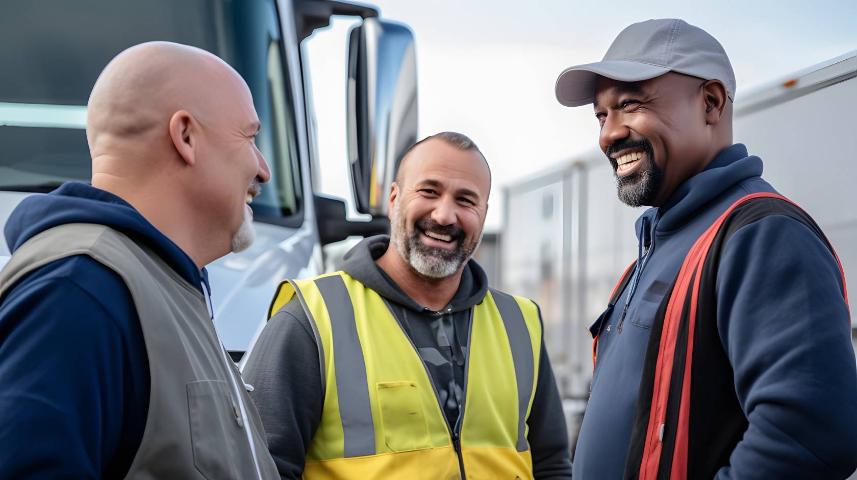 Three smiling fleet customers